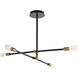 Val 4 Light 36.75 inch Black / Brass Chandelier Ceiling Light